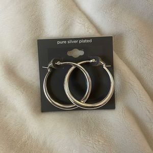 Hoop earrings pure silver plated